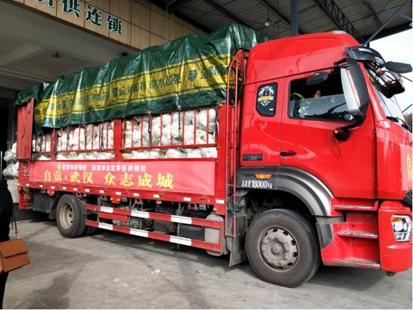 自贡11吨优质蔬菜驰援武汉